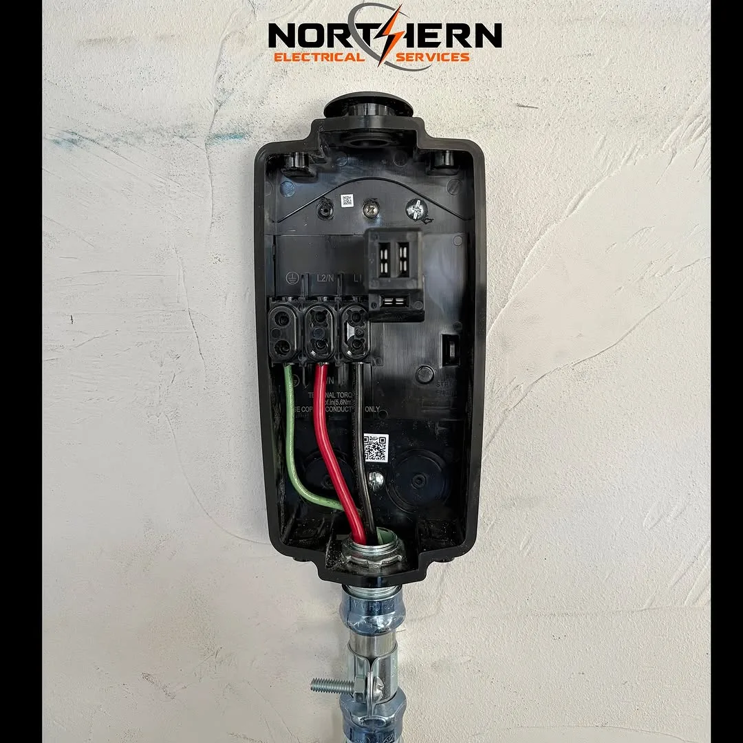 Tesla Wall Connector with wiring panel open