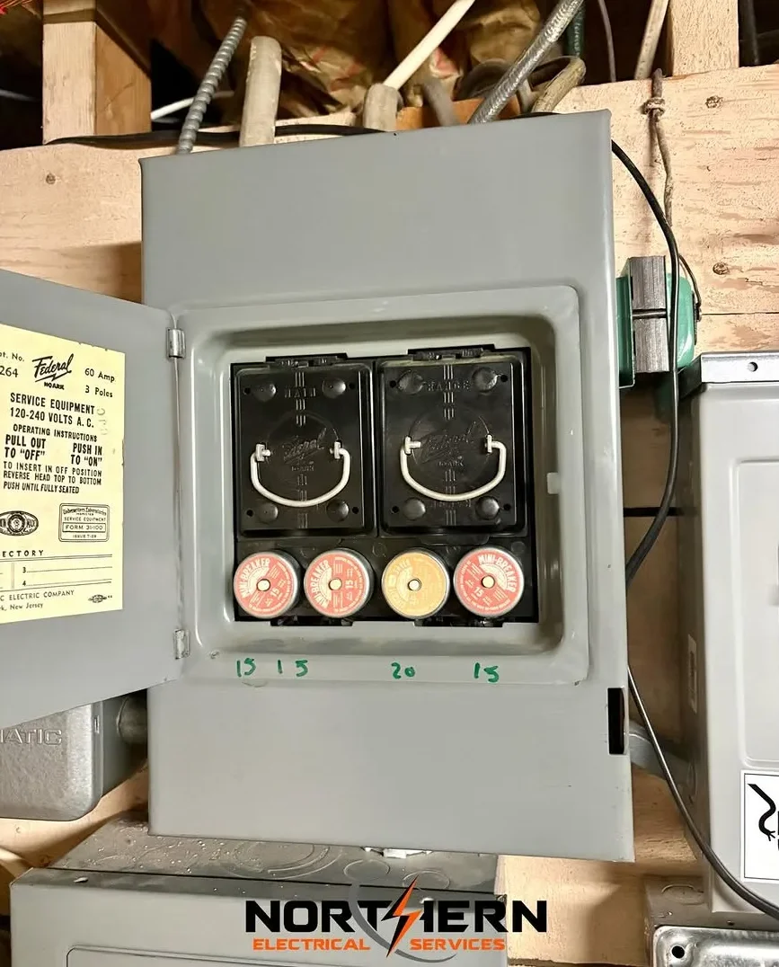 Federal Pacific Stab-Lok panel before replacement
