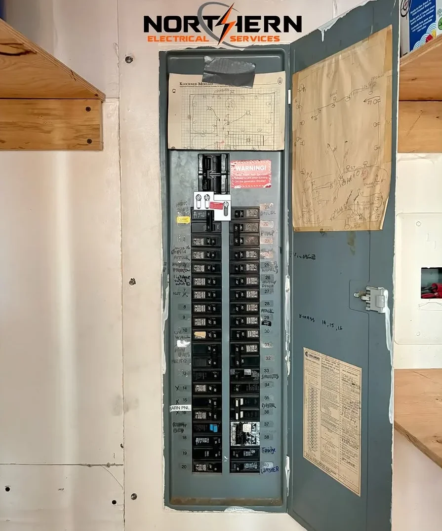 Labeled 40-circuit panel ready for inspection